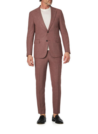 Anzug Alzer-Kynd, Slim Fit, Mikrofaser-Stretch, bordeaux meliert
