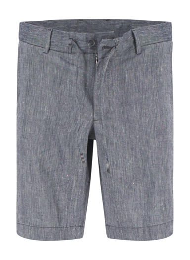 Shorts Kane, Regular Fit, Leinen, dunkelblau meliert