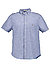 Kurzarmhemd, Regular Fit, Baumwolle-Leinen, blau gestreift - blau