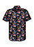 Kurzarmhemd, Body Fit, Baumwolle, marine-multicolor floral - marine