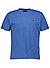 T-Shirt, Classic Fit, Baumwolle-Leinen, blau - blau