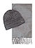 Set, Schal + Mütze, grau - grau