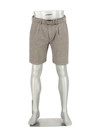 Shorts Jack, Wide Fit, Baumwolle-Leinen, sand-navy gestreift