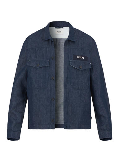 Jeansjacke, Baumwolle-Leinen, dark blue