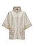 Cape MSAlicia aus Wolle mit Strick-Verzierung - creme