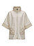 Cape MSAlicia aus Wolle mit Strick-Verzierung - creme
