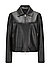 Lederjacke MSNylah in kastiger Silhouette mit Jersey bondiert - schwarz