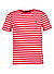 T-Shirt, Custom Slim Fit, Baumwolle, rot-weiß gestreift - rot-weiß