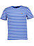 T-Shirt, Custom Slim Fit, Baumwolle, blau-weiß gestreift - blau-weiß