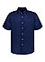 Kurzarmhemd, Custom Fit, Reines Leinen, navy - navy