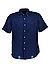 Kurzarmhemd, Custom Fit, Reines Leinen, navy - navy