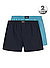 Boxershorts, Baumwolle, dunkelblau-petrol - blau-dunkelblau