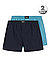 Boxershorts, Baumwolle, dunkelblau-petrol - blau-dunkelblau