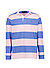 Pullover, Classic Fit, Baumwolle, rosa-blau gestreift - rosa-blau