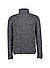 Rollkragenpullover, Merinowolle extrafein, schwarz meliert - schwarz