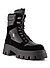 Lammfell gefütterte Boots mit markanter Profilsohle - schwarz