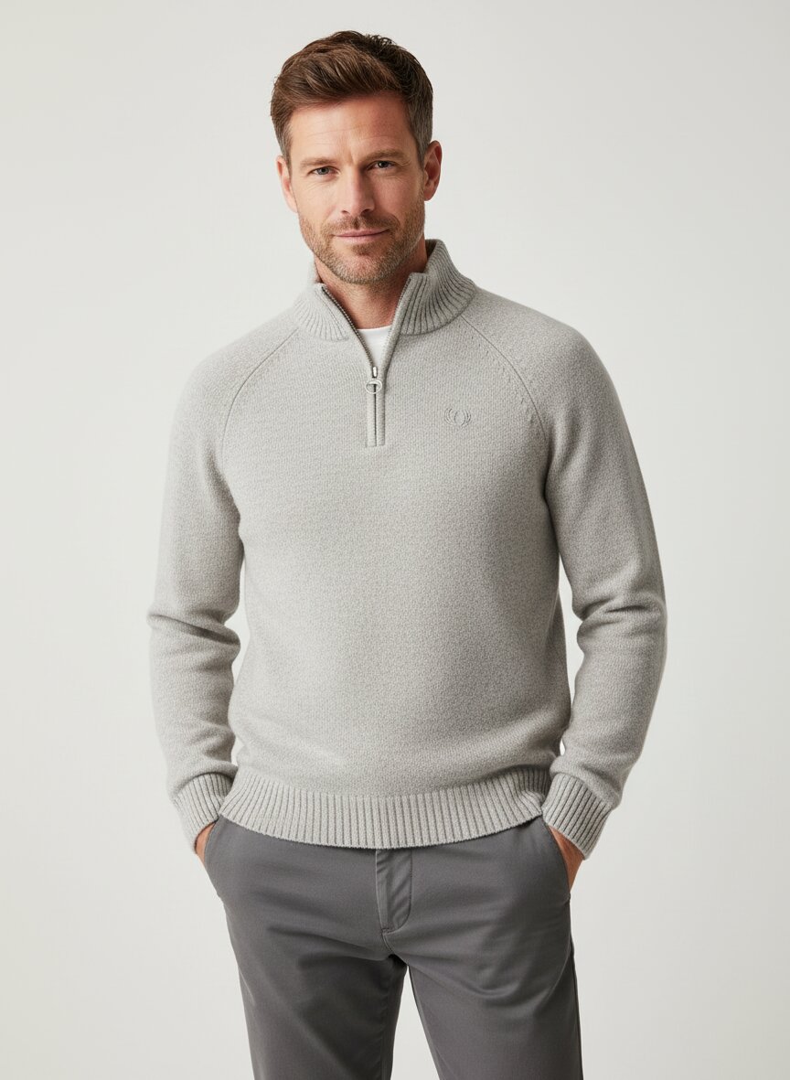 Barbour Pullover Grangetown light grey MKN1653GY15 Image 1