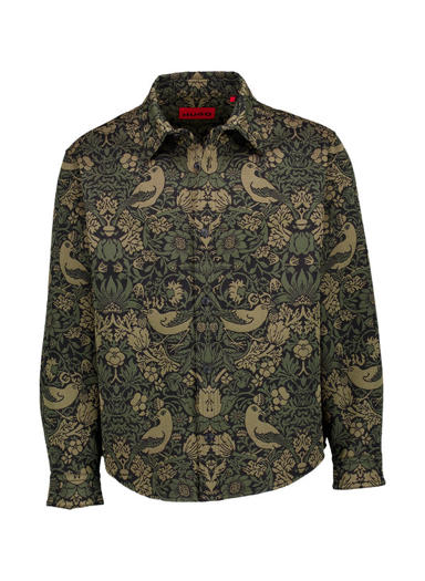 Overshirt Erato, Baumwolle, grün floral