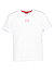 T-Shirt, Baumwolle, weiß - weiß-rot