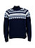 Stehkragenpullover, Schurwolle, navy gemustert - navy