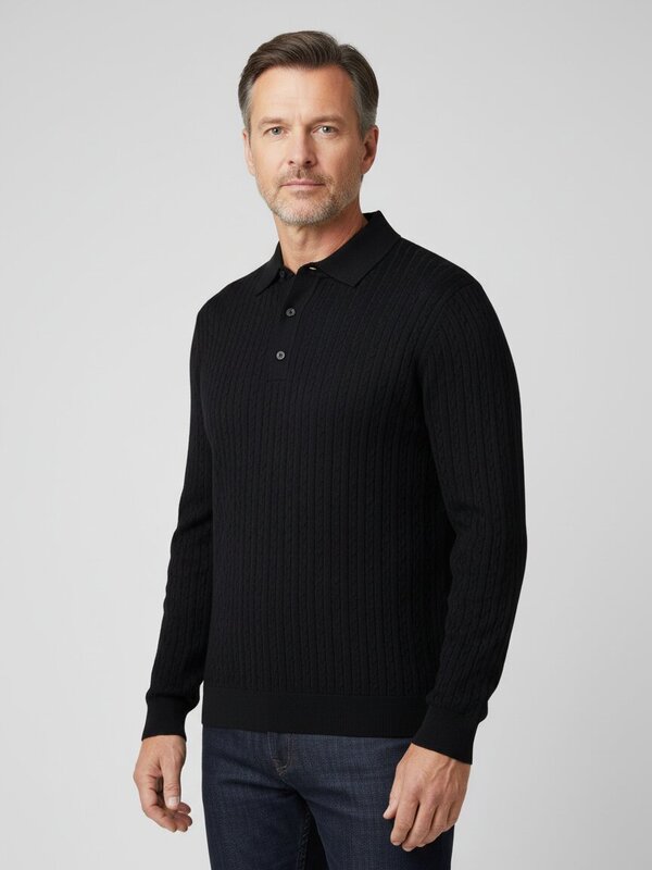 Pullover Kito, mercerisierte Bio Baumwolle, schwarz