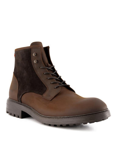 Schnürboots, Nubuk gefettet, siena