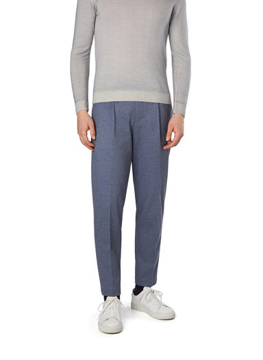 Hose Cisando, Mikrofaser-Stretch, dunkelblau meliert