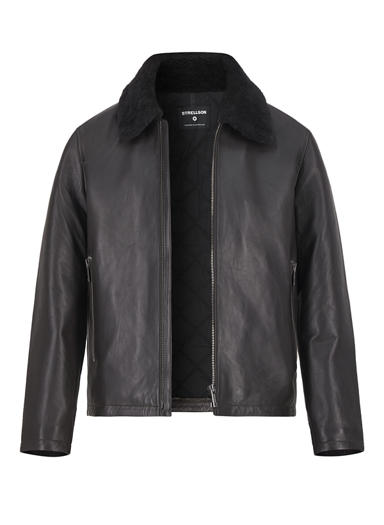 Lederjacke Monty, Lammnappa Echtfell, dunkelbraun