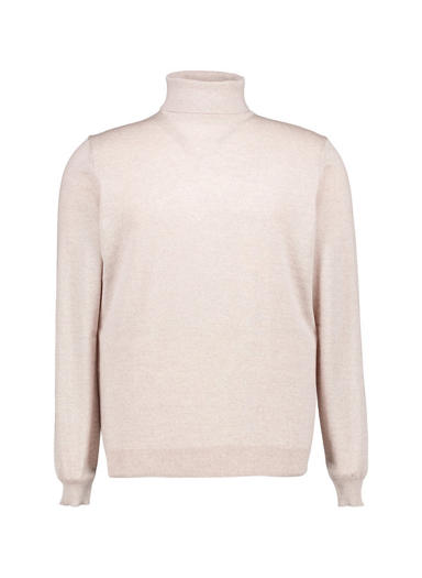 Rollkragenpullover, Merinowolle, hellbeige