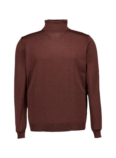 Rollkragenpullover, Merinowolle, dunkelbraun