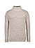 Stehkragenpullover, Baumwolle, beige meliert - beige