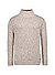 Stehkragenpullover, Baumwolle, beige meliert - beige