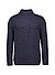 Stehkragenpullover, Baumwolle, blau meliert - blau