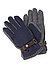 Handschuhe, Wolle warmgefüttert, dunkelblau-grau - dunkelblau-grau