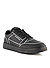 Sneaker, Leder beschichtet ,schwarz - schwarz-ecru