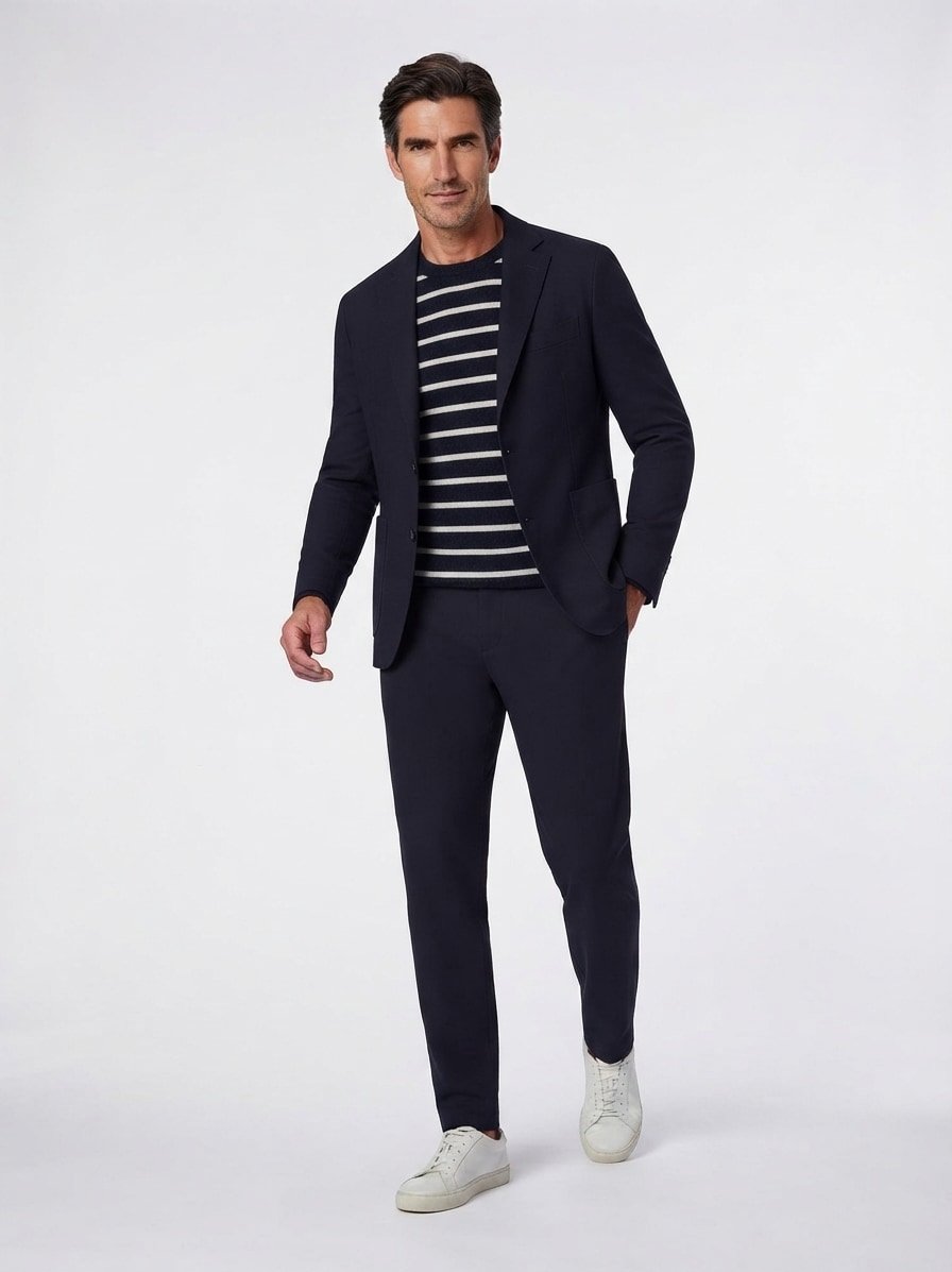 Hose, Perin, Slim Fit, Performance-Tech-Wool, dunkelblau