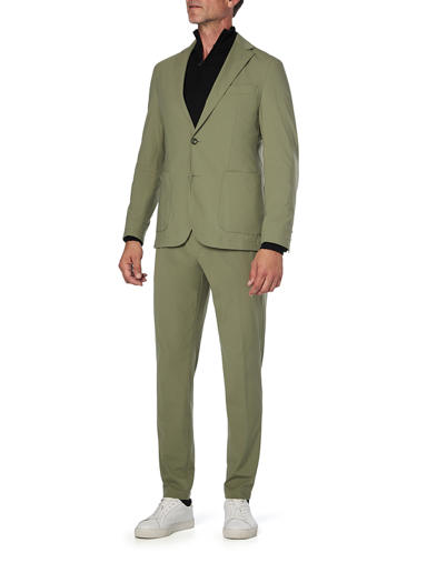 Anzug Hanry-Genius, Slim Fit, Jersey waschbar, grün