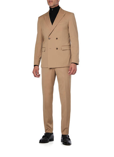 Anzug Huston-George, Slim Fit, Schurwoll-Stretch, beige