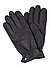Handschuhe, Leder, schwarz - schwarz