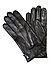 Handschuhe, Haarschafleder Wolle gefüttert, schwarz - schwarz