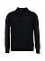 Polo-Shirt, Woll-Strick, schwarz - schwarz