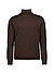 Rollkragenpullover, Merinowolle, dunkelbraun meliert - dunkelbraun