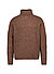 Rollkragenpullover, Wolle, dunkelbraun meliert - dunkelbraun