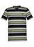 T-Shirt, Baumwolle, schwarz-grün gestreift - schwarz-grün