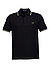 Polo-Shirt, Baumwoll-Piqué, schwarz - schwarz-ecru-grün