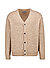 Cardigan, Baumwolle-Wolle, dunkelbeige meliert - dunkelbeige