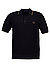 Polo-Shirt, Baumwoll-Strick, schwarz - schwarz