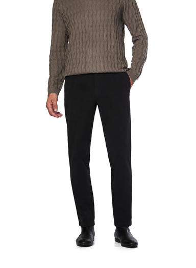 Chino Kaiton, Slim Fit, Baumwolle, schwarz