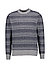 Pullover, Merinowolle extrafein, grau-blau gemustert - grau-blau