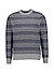 Pullover, Merinowolle extrafein, grau-blau gemustert - grau-blau